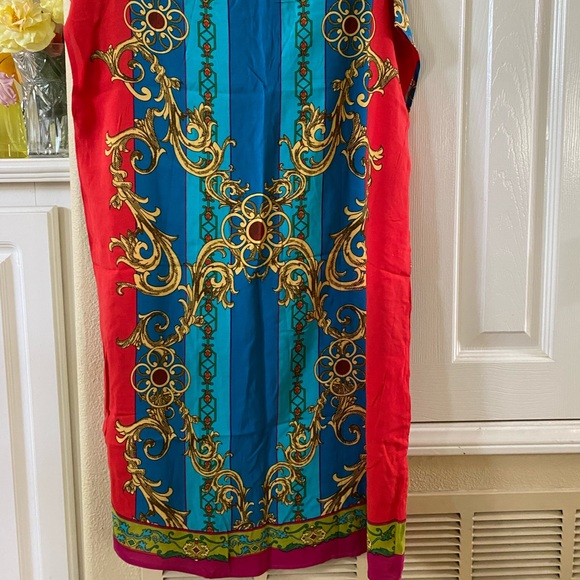 Baroque rich colors printed dress - Picture 4 of 4